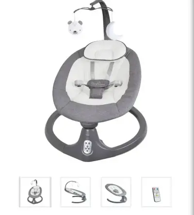 Silla mecedora bebé gris - miniatura 1
