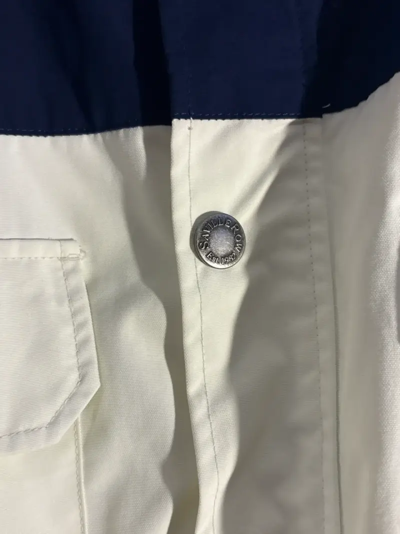 Parka bicolor azul y crema - 2