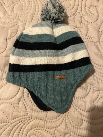 Gorro de invierno a rayas Black and Blue - miniatura 1