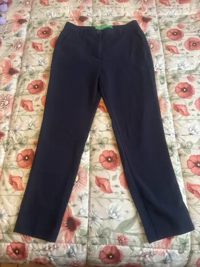 Pantalon azul de vestir benetton - miniatura 1