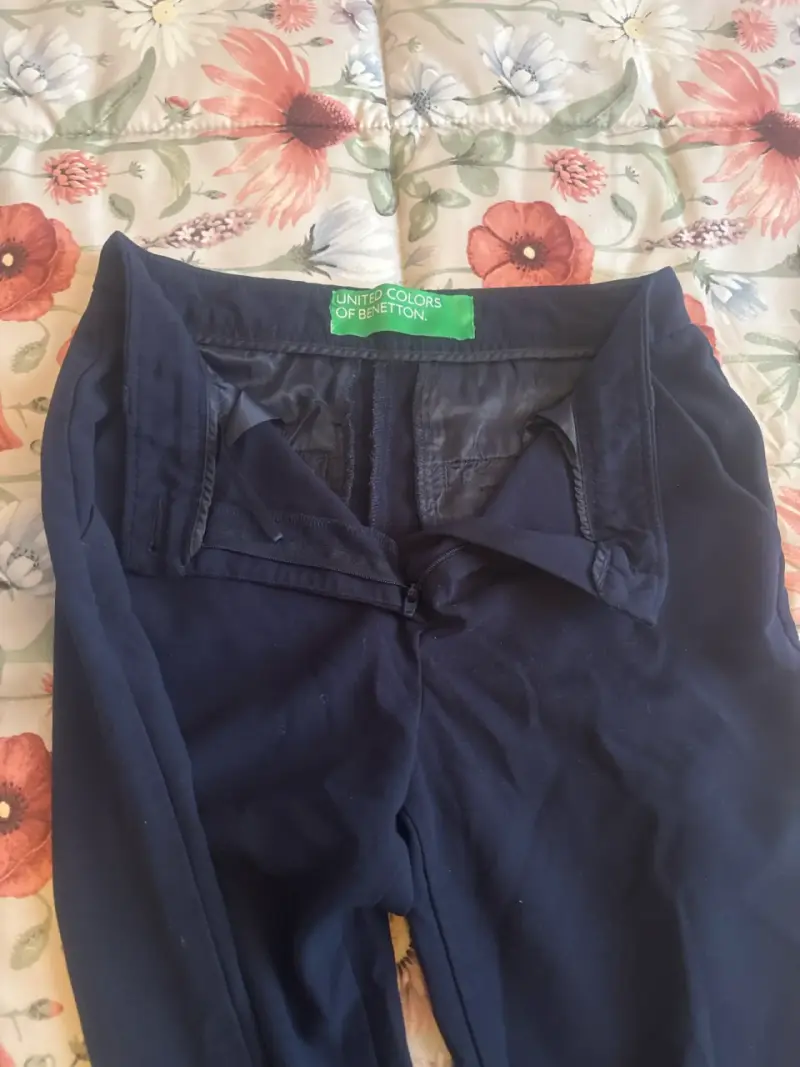 Pantalon azul de vestir benetton - 3