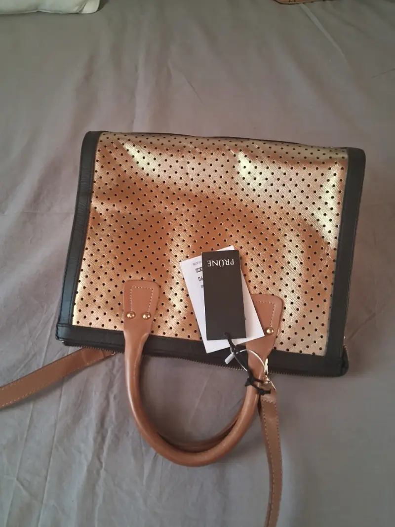 Cartera Prüne beige con puntos - 3