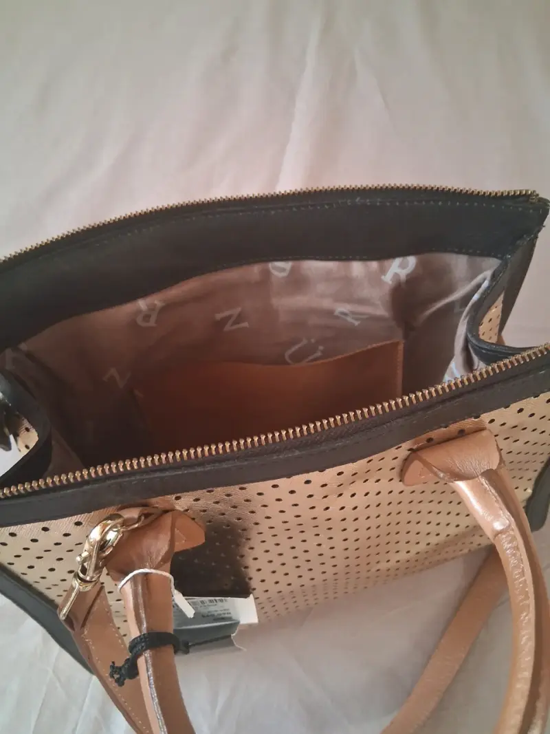 Cartera Prüne beige con puntos - 4