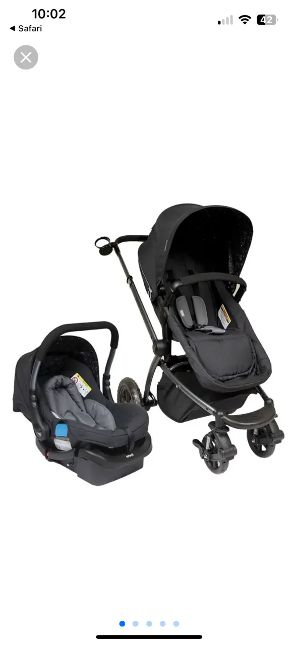 Coche y silla de auto para bebé negro Infanti - 1