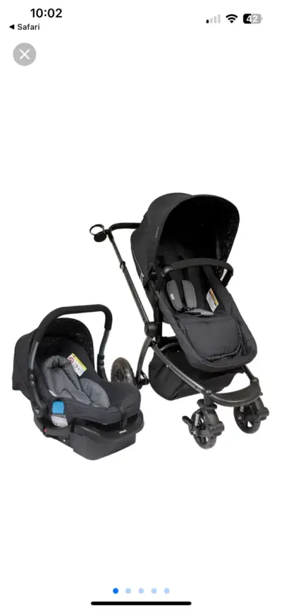 Coche y silla de auto para bebé negro Infanti - miniatura 1