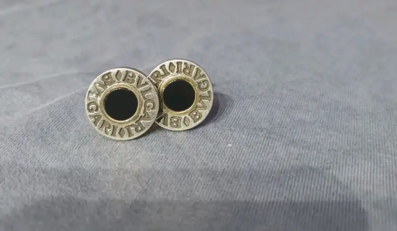 Gemelos Plata onix oro Bulgari - 1