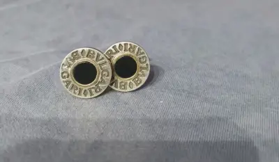 Gemelos Plata onix oro Bulgari - miniatura 1