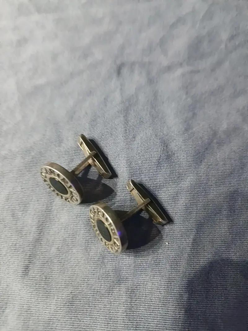 Gemelos Plata onix oro Bulgari - 2