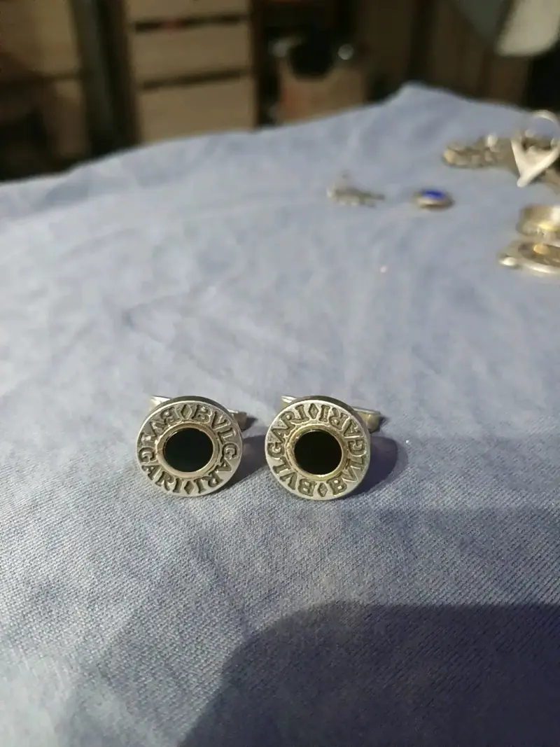 Gemelos Plata onix oro Bulgari - 3