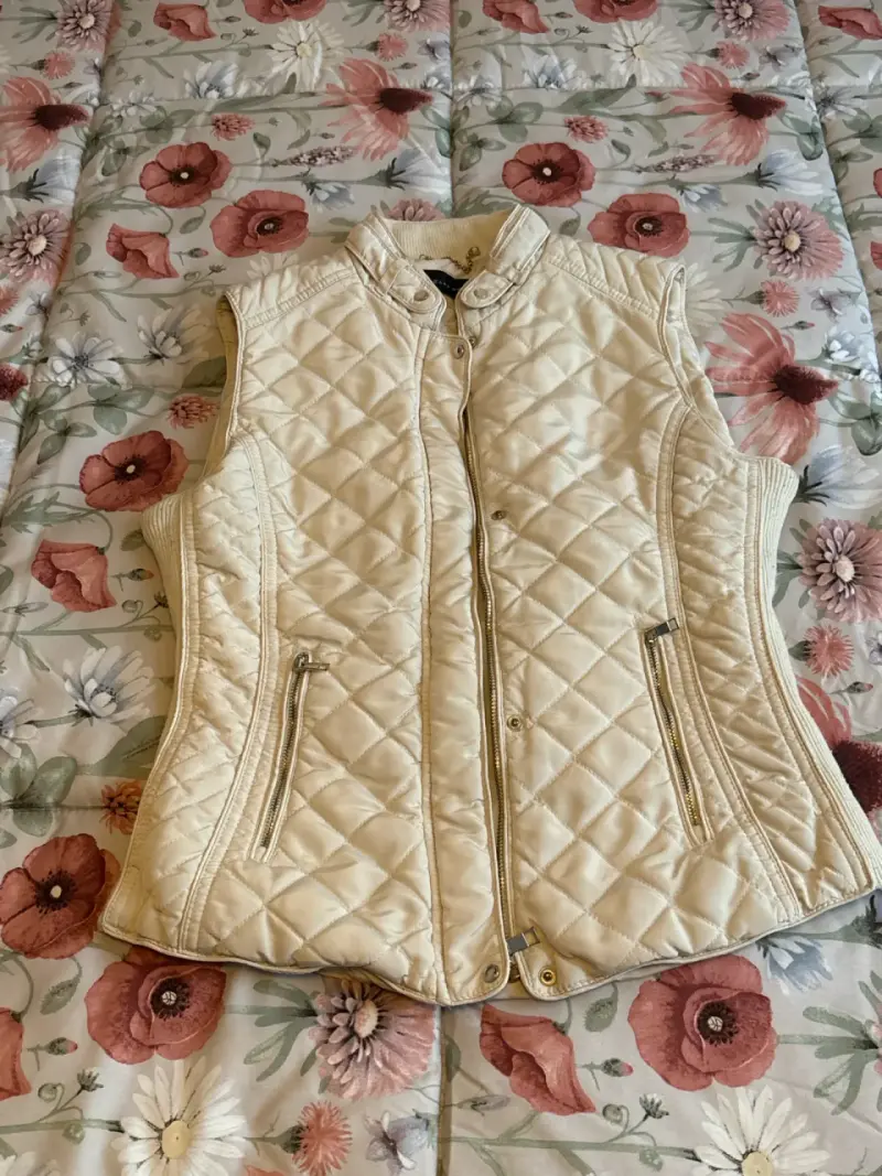 Chaleco acolchado beige mujer - 1