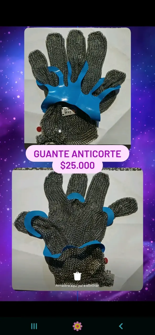 Guante anticorte acero inoxidable