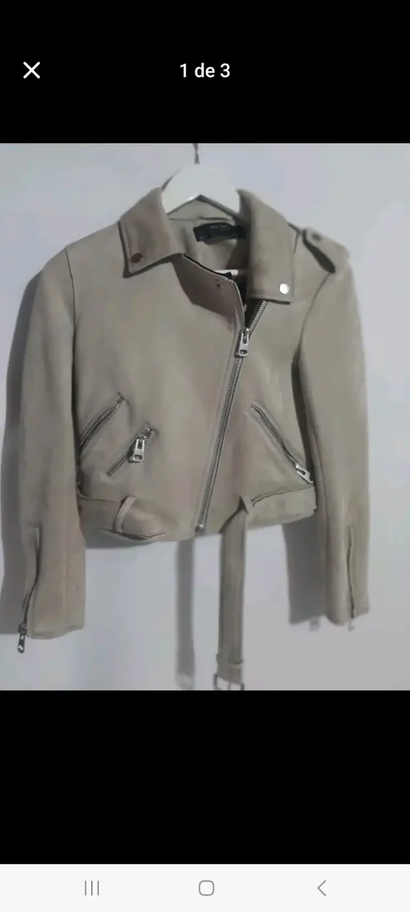 Chaqueta beige con cierre - 3