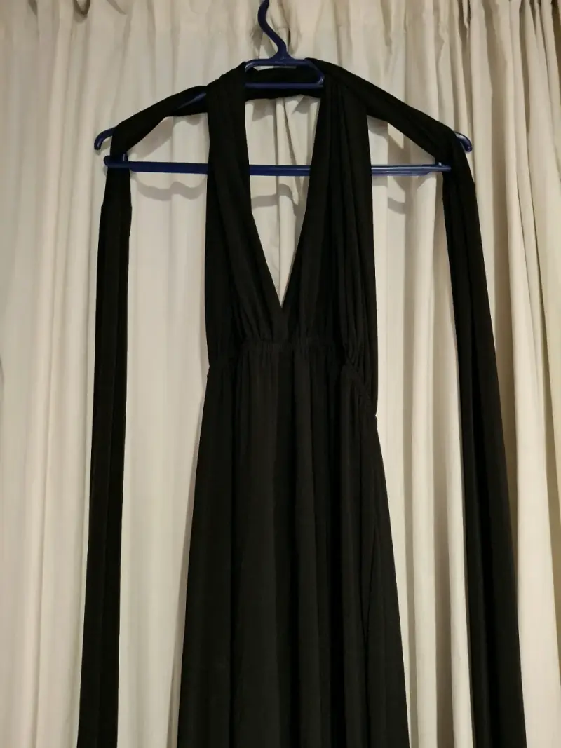 Vestido multiformas largo negro elegante - 2