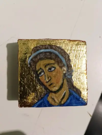 Ícono artesanal arcangel Gabriel - miniatura 1
