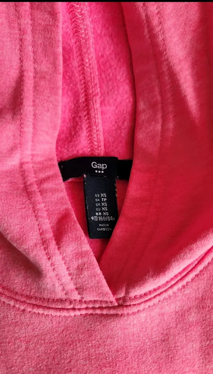 Polerón rosado GAP con capucha talla Xs - 4