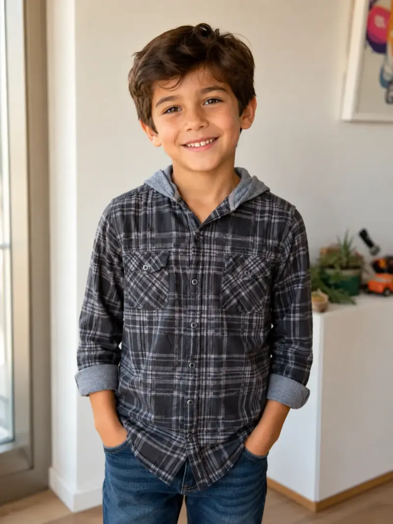 Camisa de franela con capucha - 3