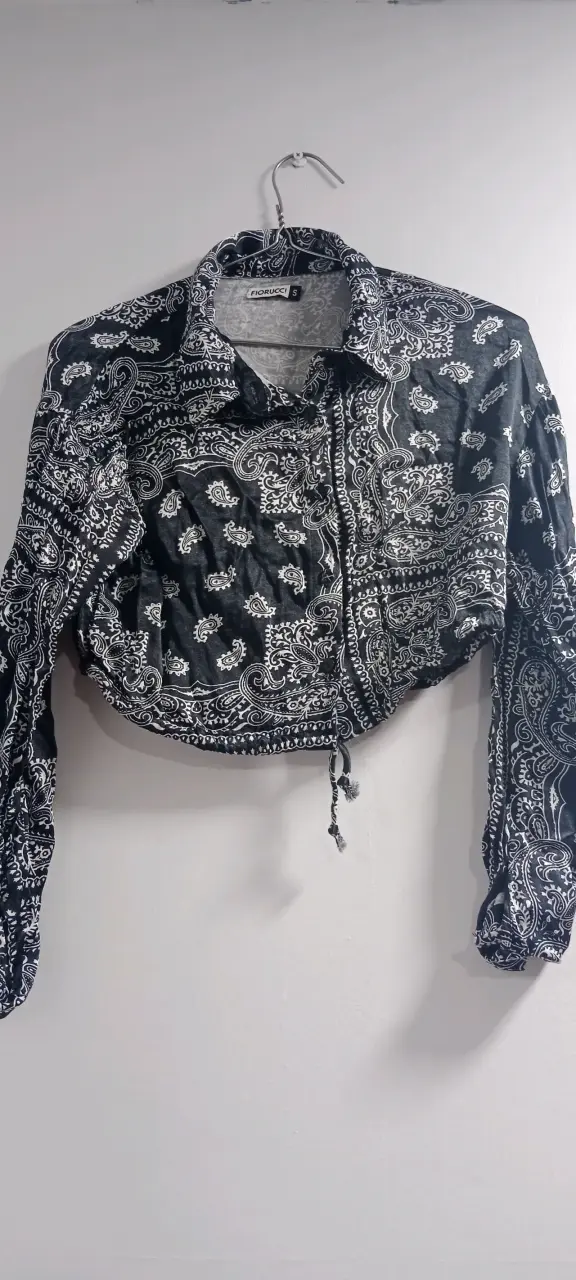 Camisa estampada bandana negra talla s - 1