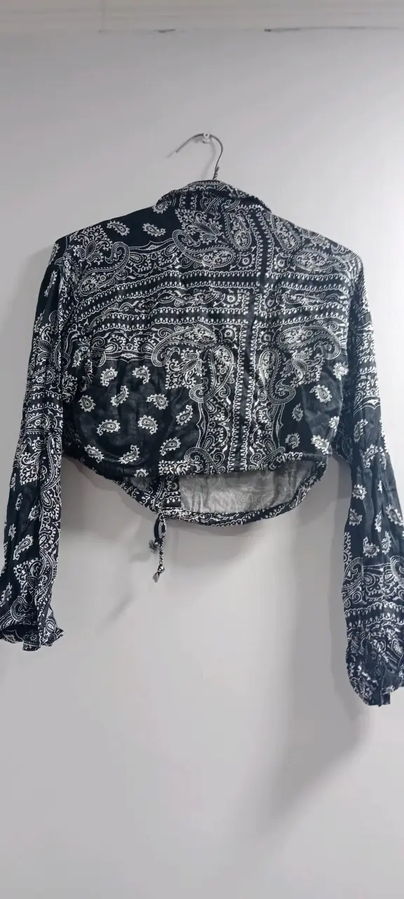 Camisa estampada bandana negra talla s - 2