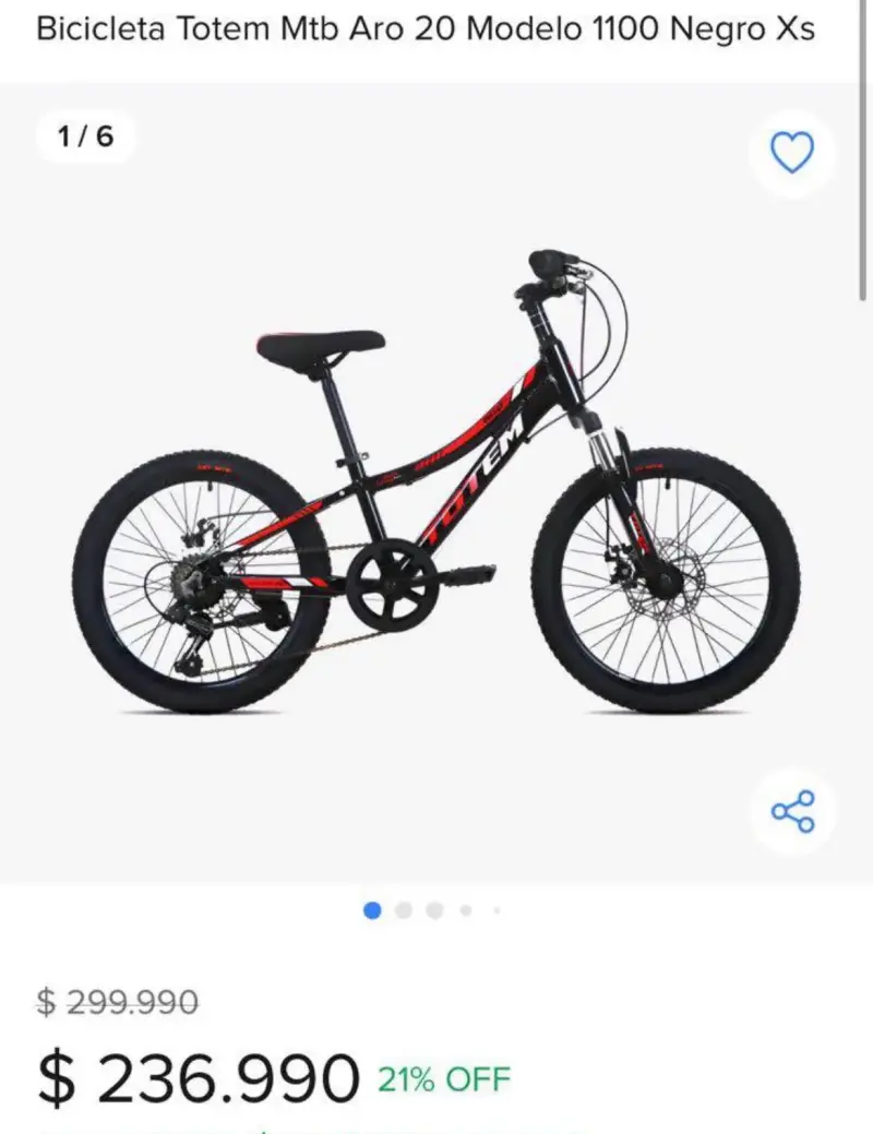 Bicicleta Totem Mtb Aro 20 Modelo 1100 Negro Xs - 6