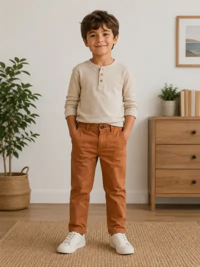 Pantalones cafe niño - miniatura 3