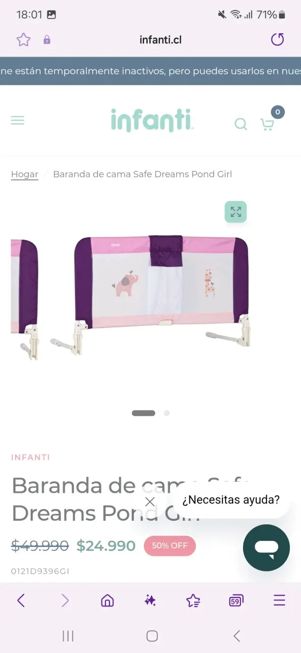 Baranda de cama Infanti rosa/morada