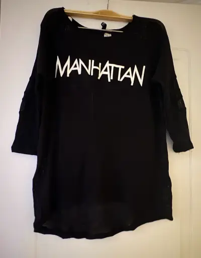 Polera negra hilo Manhattan - miniatura 1