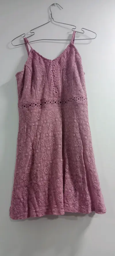 Vestido morado tejido crochet - miniatura 1