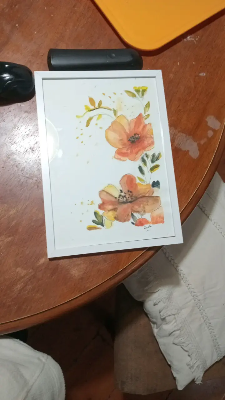 Cuadro con flores acuarela