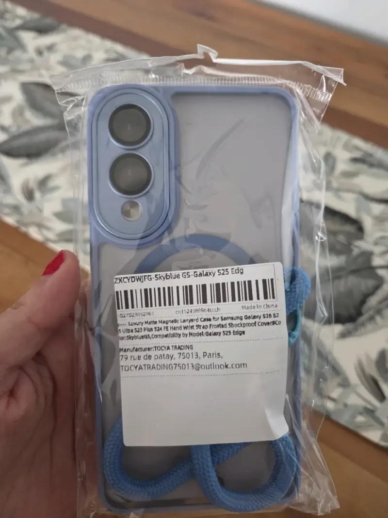 Funda azul con cordón para Galaxy S25 edge - 1