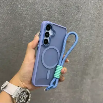 Funda azul con cordón para Galaxy S25 edge - miniatura 2