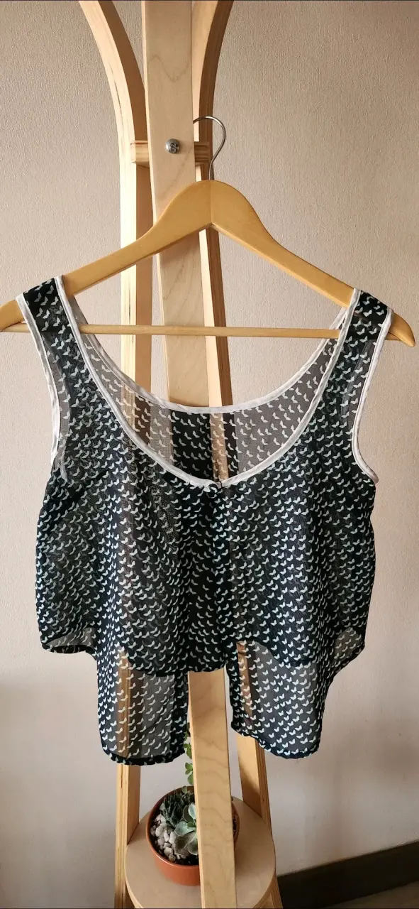 Blusa transparente con estampado - 2