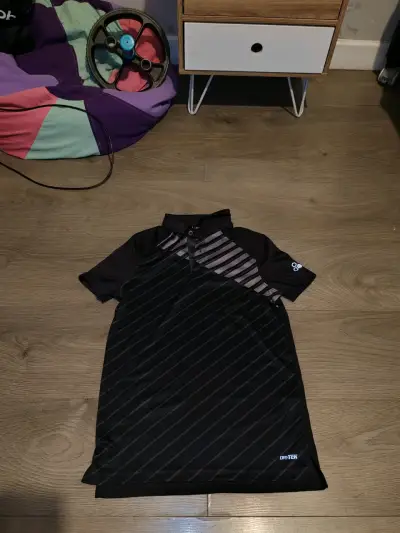 Polera niño M deportiva negra Drytek Importada - miniatura 1