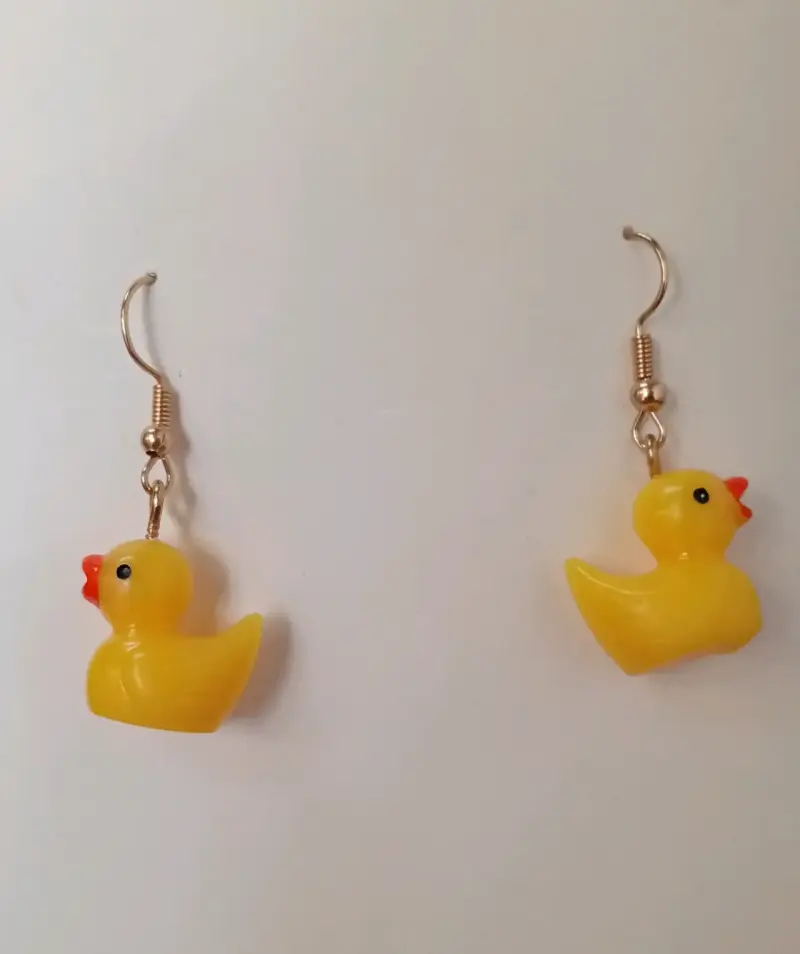 Aros patito morados y amarillos - 2