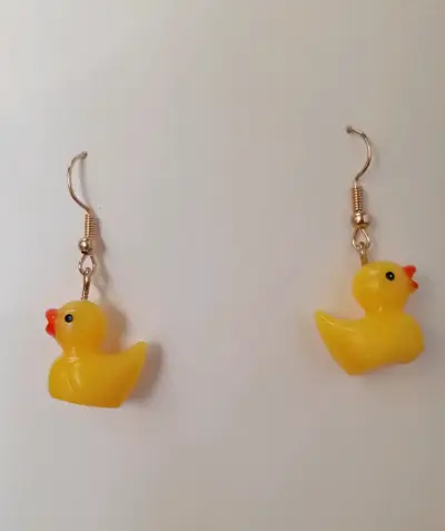 Aros patito morados y amarillos - miniatura 2