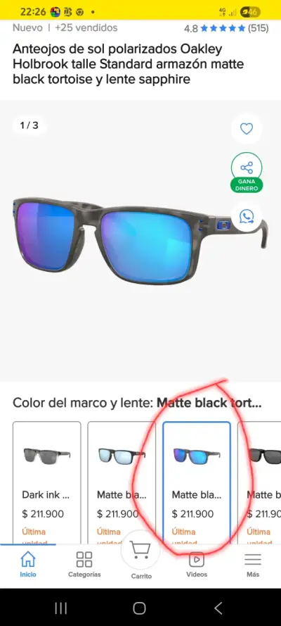 Anteojos de sol polarizados Oakley - miniatura 1