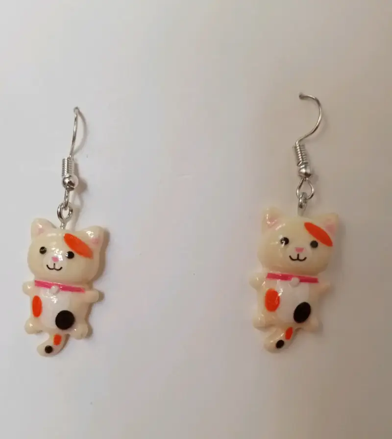 Aros colgantes gato naranja - 2