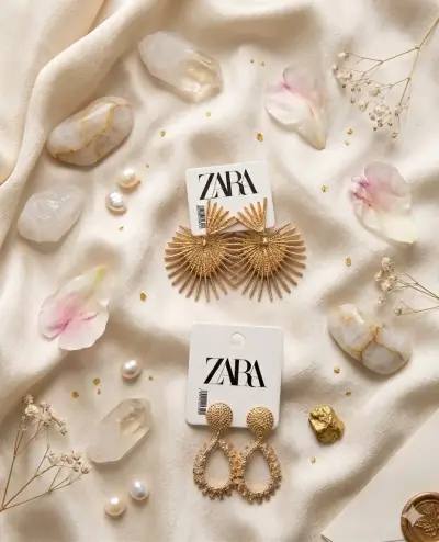 Set de aros Zara dorados - miniatura 1