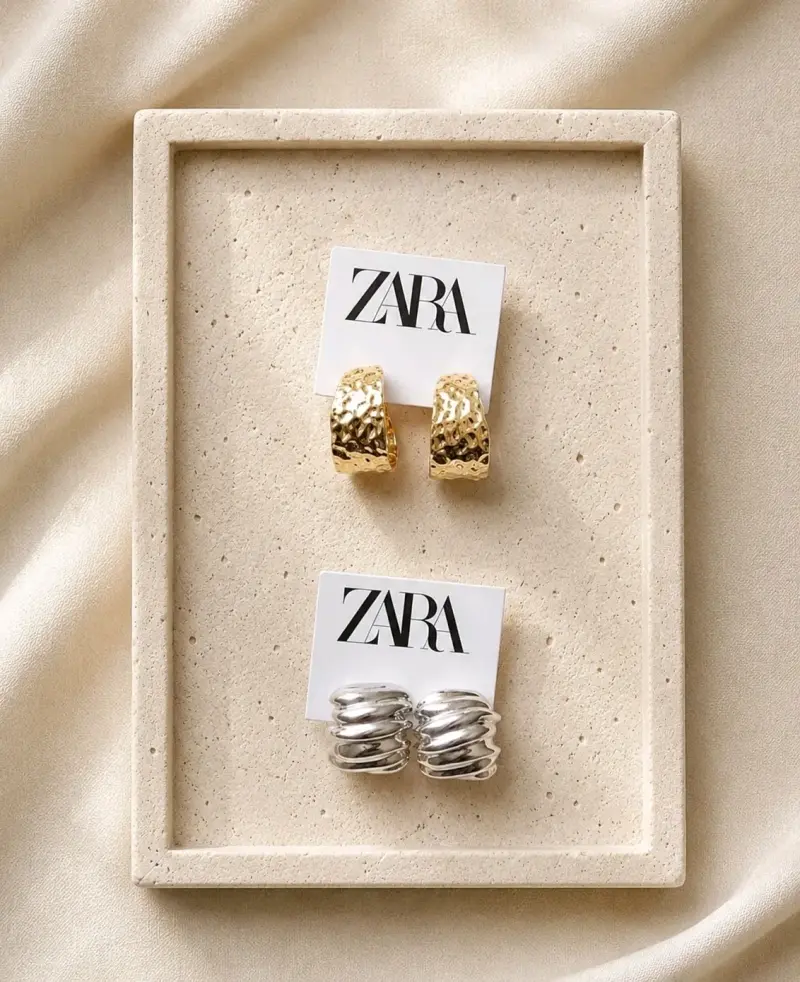 Set de aros Zara dorados - 2