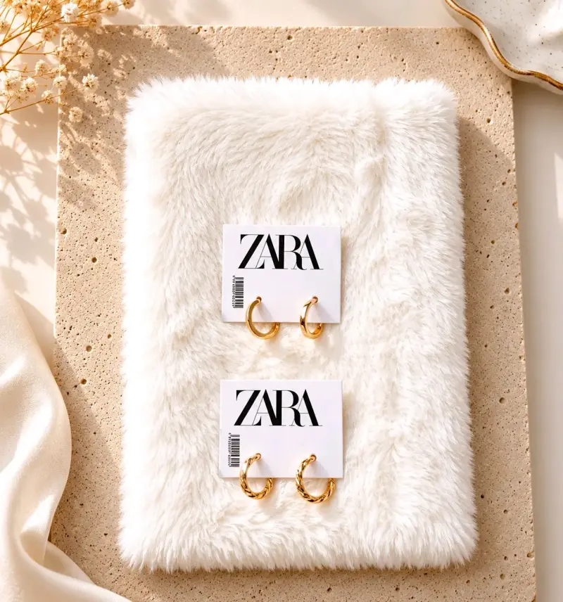 Set de aros Zara dorados - 3