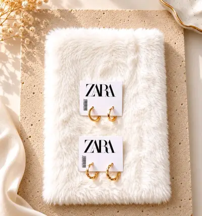 Set de aros Zara dorados - miniatura 3