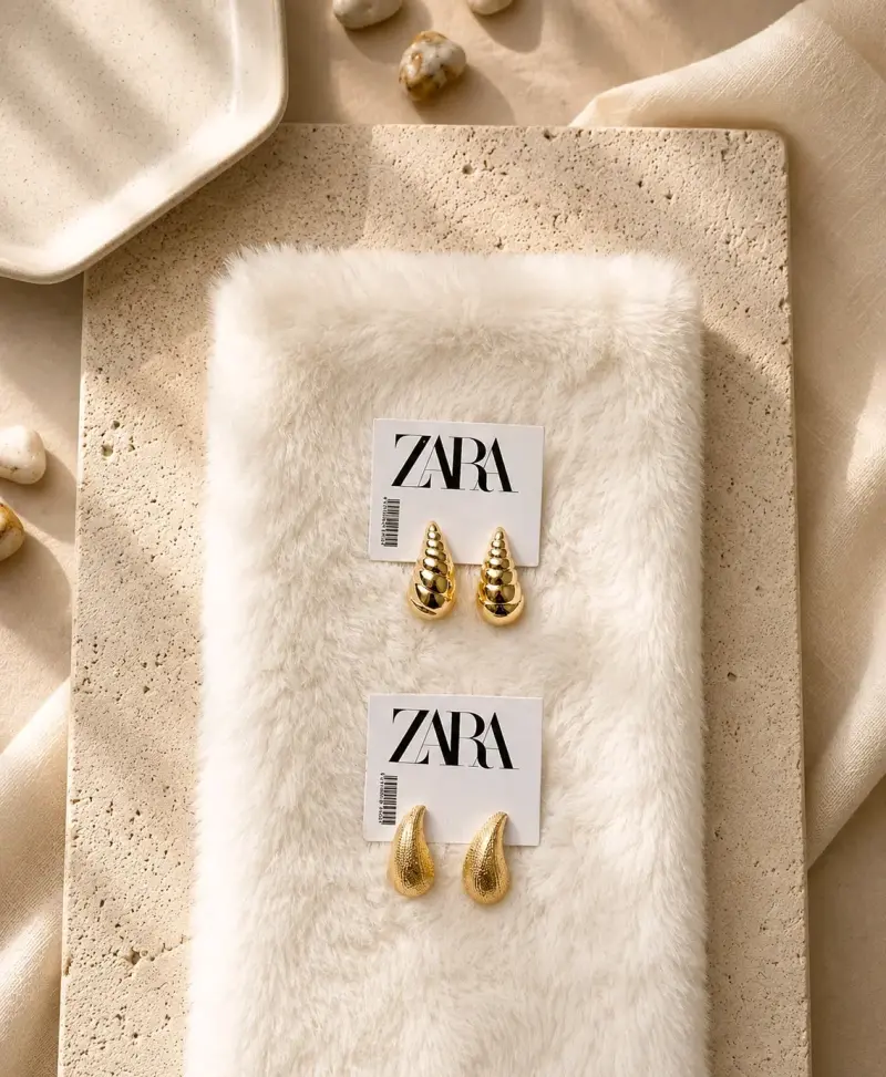 Set de aros Zara dorados - 4