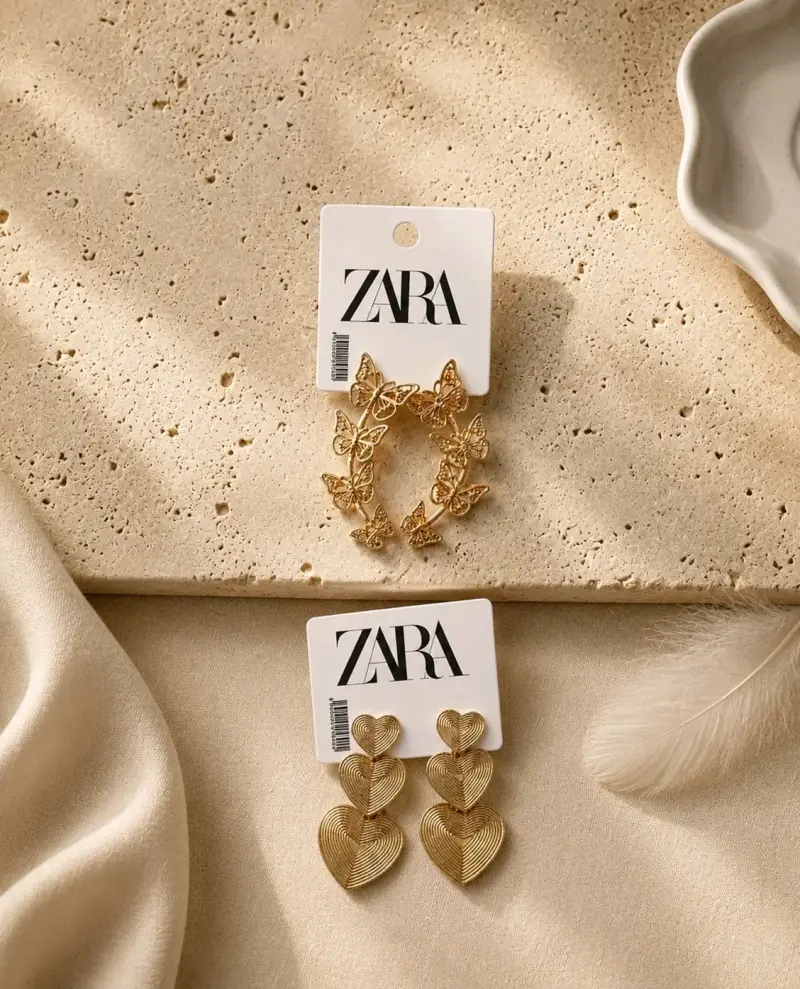 Set de aros Zara dorados - 6