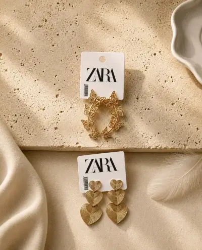 Set de aros Zara dorados - miniatura 6