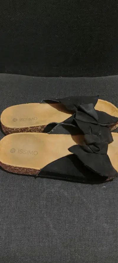 Sandalias con lazo negras y beige - miniatura 3
