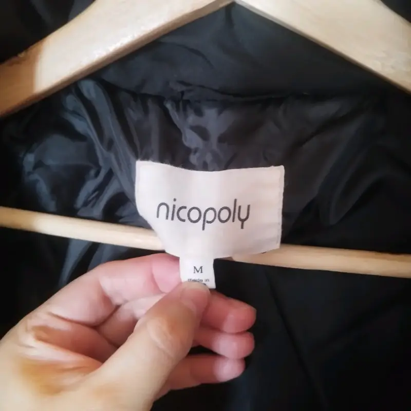 Parka negra acolchada oversize M - 3