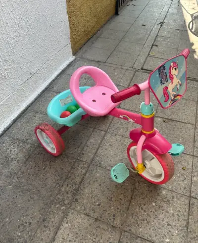 Triciclo infantil rosa - miniatura 3