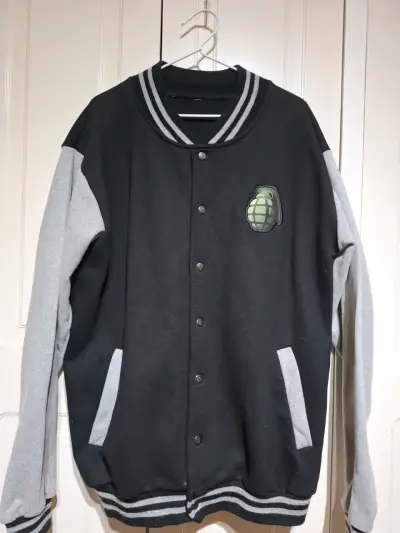 Chaqueta bomber negra y gris - miniatura 1