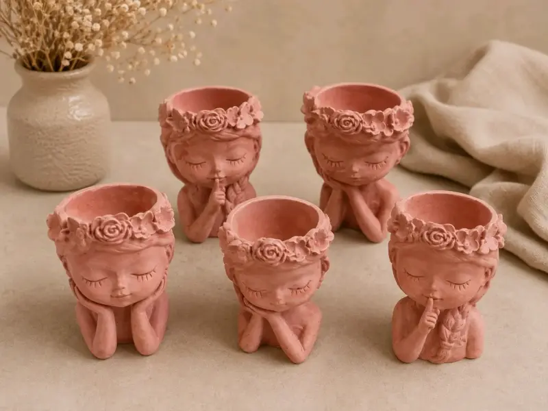Set decorativo de cerámica blanca - 3