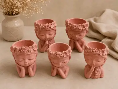 Set decorativo de cerámica blanca - miniatura 3