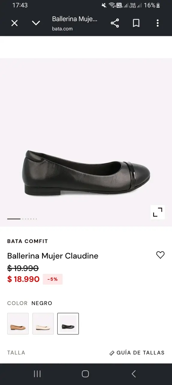 Zapatos planos negros Bata - 3